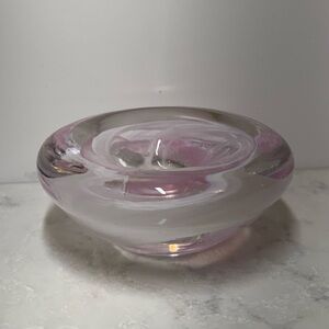 Elegant Pink Art Glass Votive Candle Holder or Paperweight